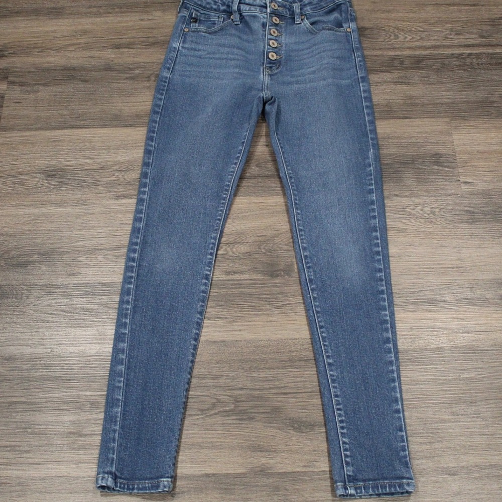 Kancan KC7113HYM Jeans Womens Size 3/25 Blue Denim Button Fly Skinny‎